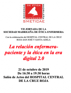 Lee más sobre el artículo VII Jornada de la Sociedad Madrileña de Ética Enfermera. SMETICAE